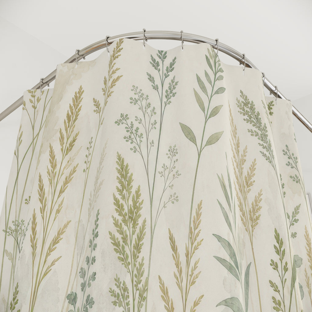 Wild Grass Meadow Print Shower Curtain