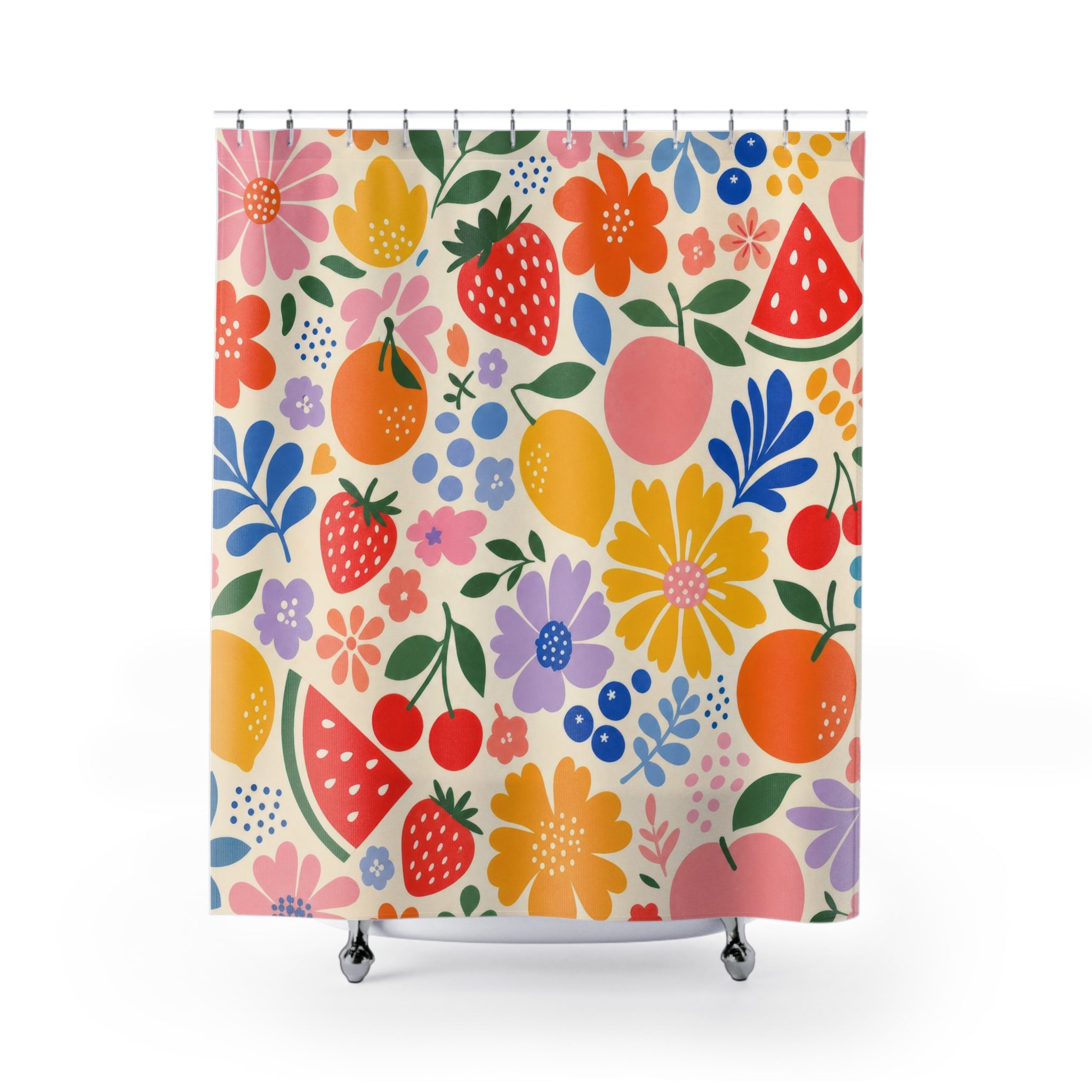 Strawberry Orange Shower Curtain