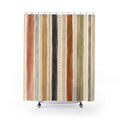 Blush Sage Beige Dotted Stripe Shower Curtain
