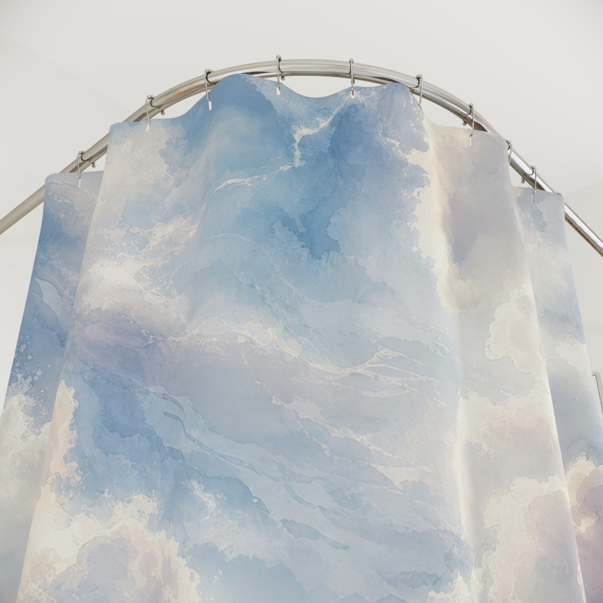 Cloud Shower Curtain: Soft Blue Sky Pattern