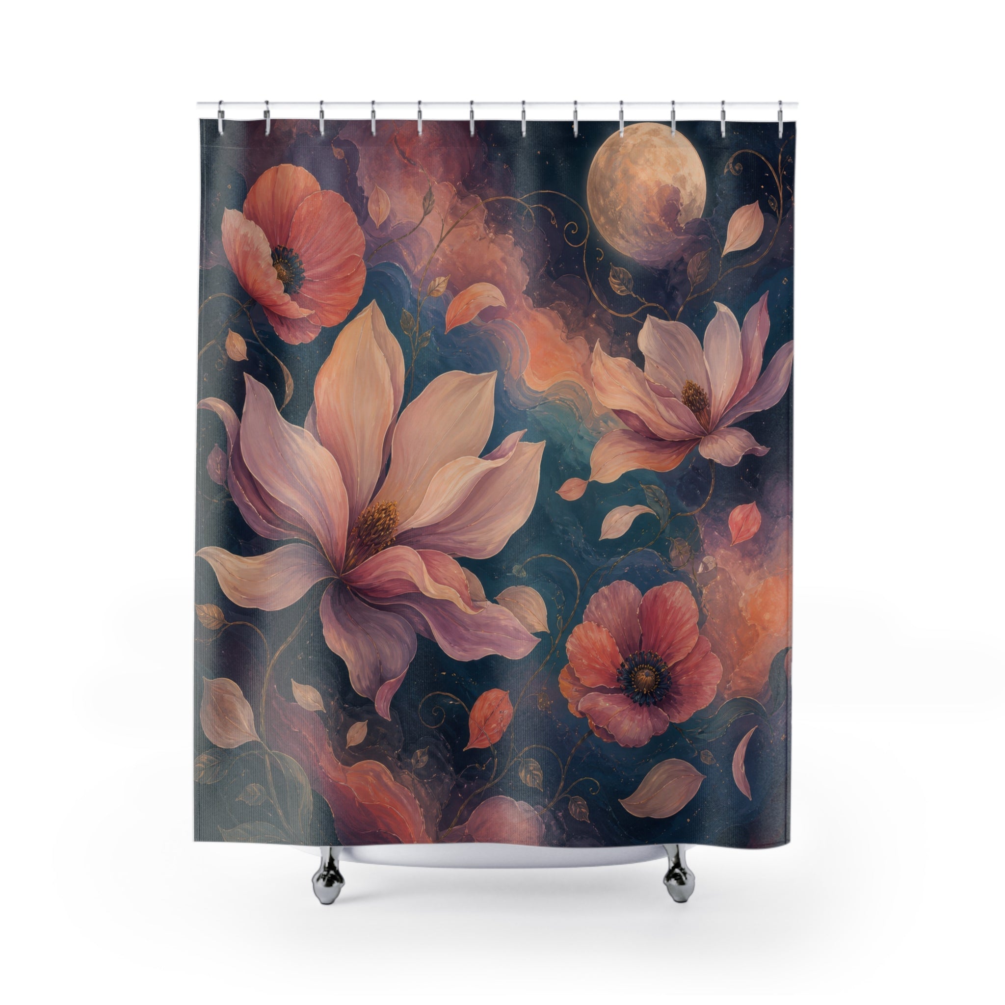 Floating Twilight Blossoms Shower Curtain