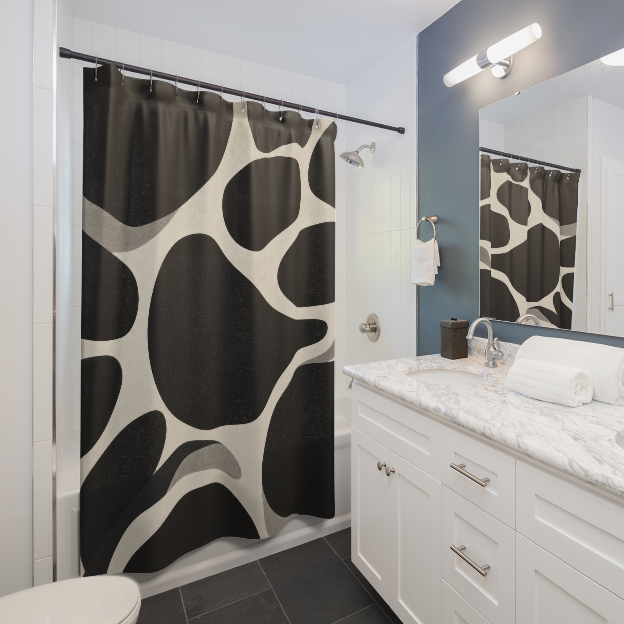 Black Ivory Organic Pebble Shower Curtain