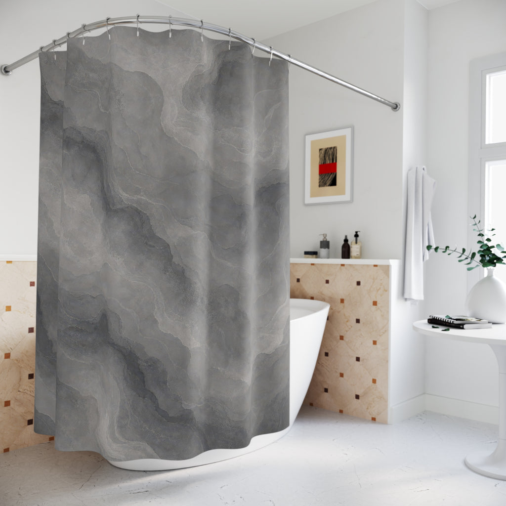 Gray Watercolor Abstract Shower Curtain