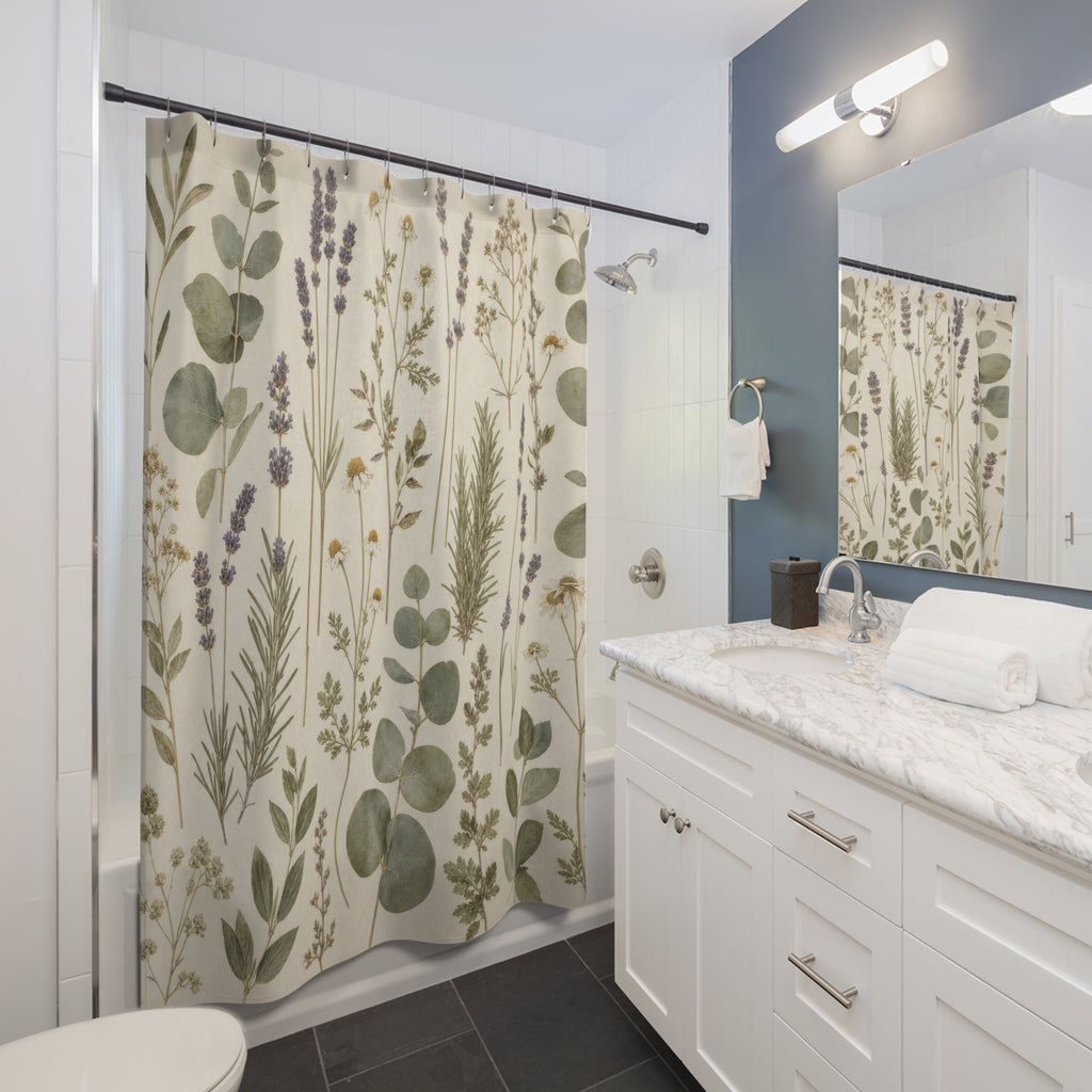 Lavender Eucalyptus Herb Shower Curtain