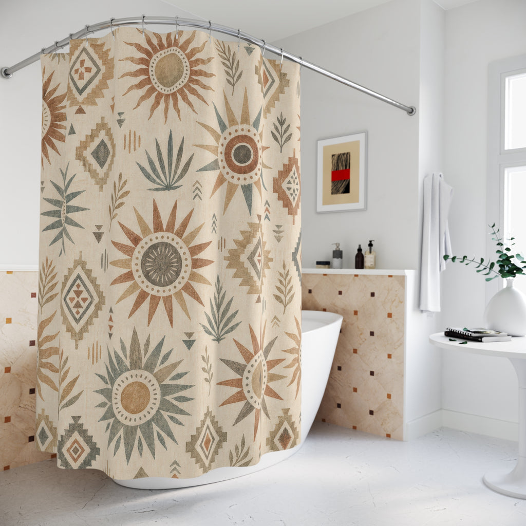 Southwestern Sun Geometric Shower Curtain