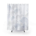 White Shower Curtain, Abstract Pebble Bath Decor, Soft Bubble Pattern, Modern Guest Bathroom Decor, Spa Neutral White Clean Decor Style