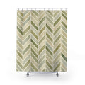 Moss Cream Chevron Shower Curtain