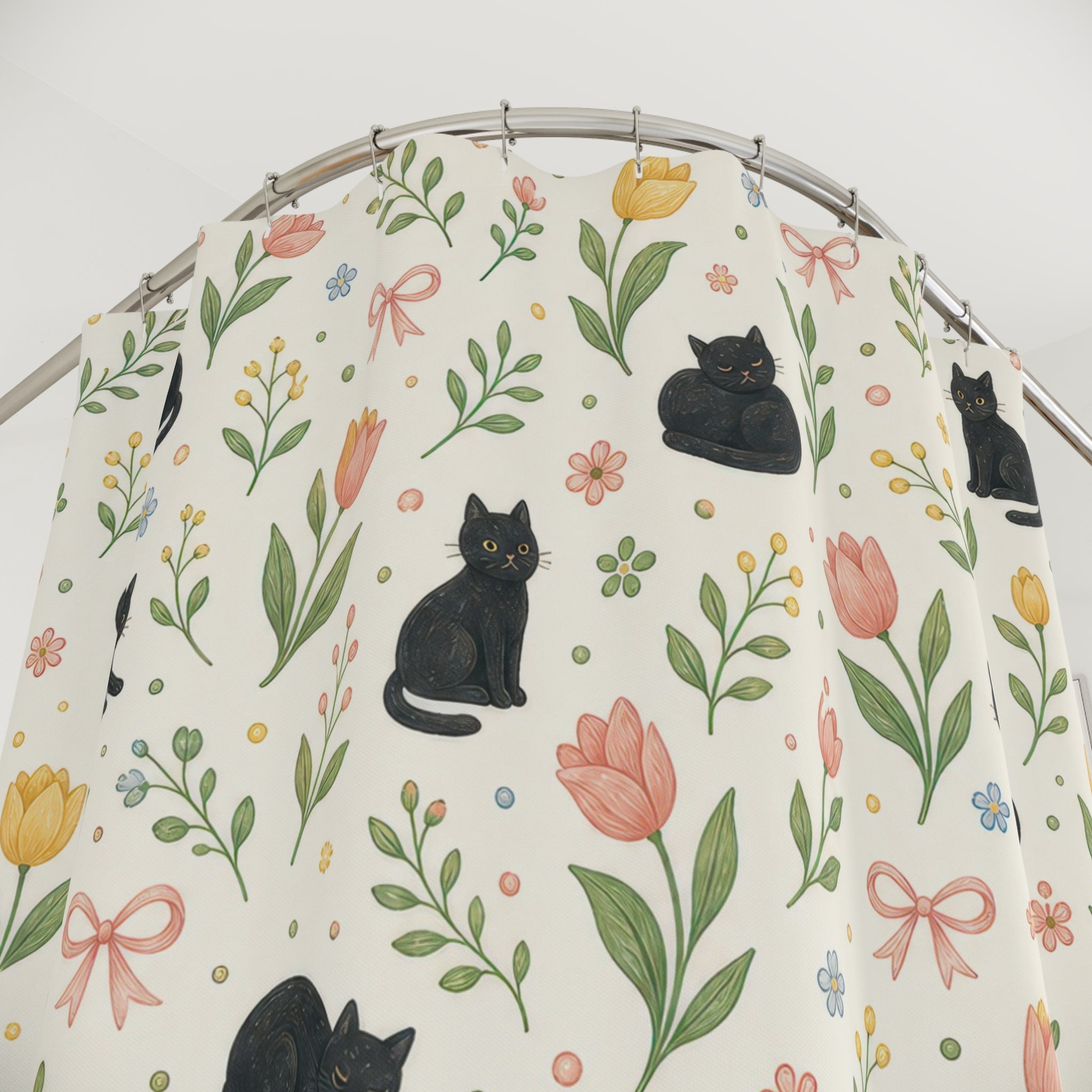 Black Cat Shower Curtain