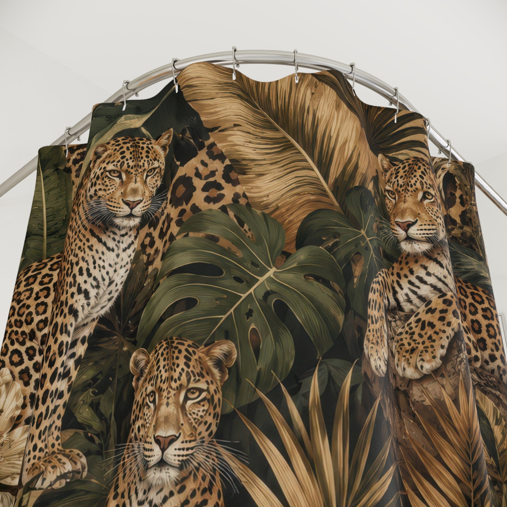 Leopard Shower Curtain: Tropical Jungle