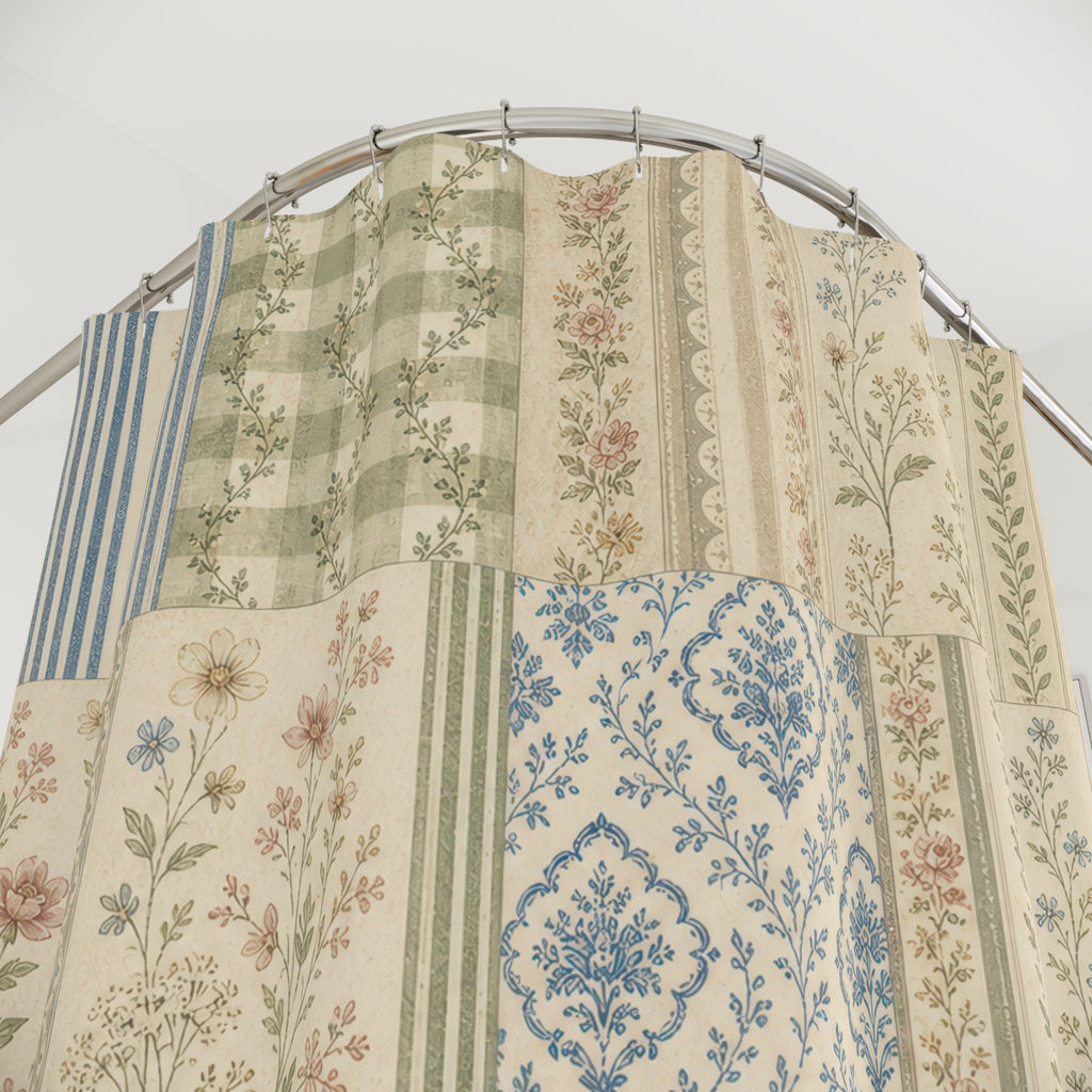 Country Patchwork Farmhouse Shower Curtain