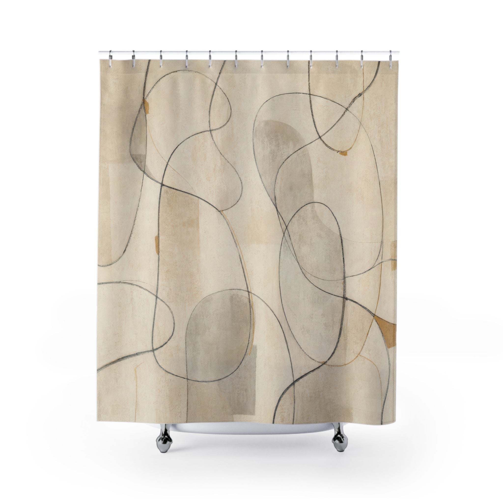Minimalist Line Abstract Shower Curtain