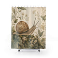 Woodland Botanical Snail Shower Curtain