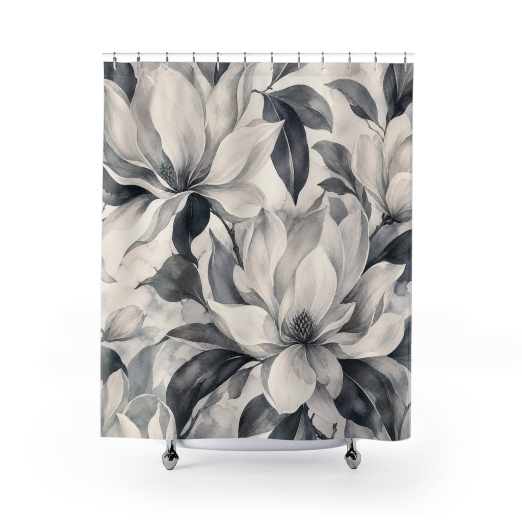 White Magnolia Botanical Shower Curtain