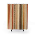 Olive Green Terracotta Diamond Stripe Shower Curtain