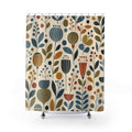 Retro Botanical Flower Shower Curtain