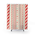 Red White Striped Shower Curtain