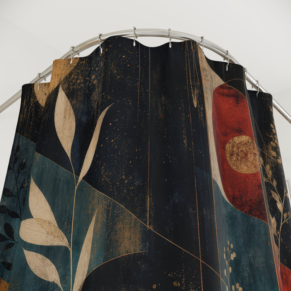 Dark Art Deco Botanical Shower Curtain