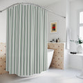 Green and Grey Stripe Shower Curtain – Sage