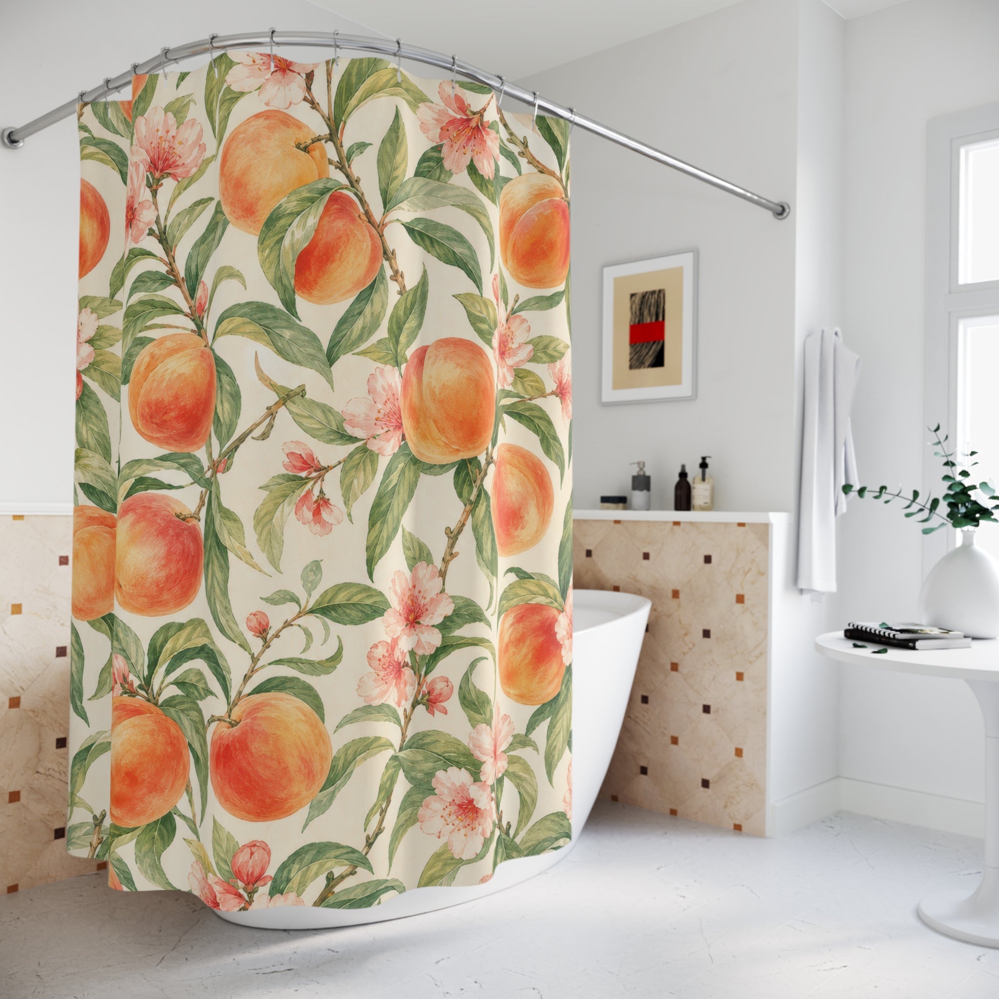 Peach Branch Shower Curtain