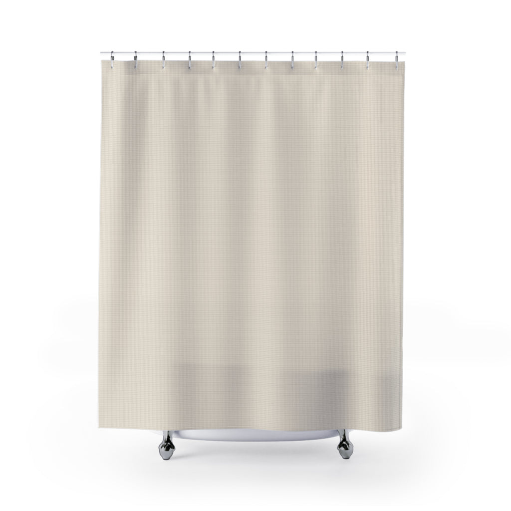 Farmhouse Linen Texture Shower Curtain – Natural Cream