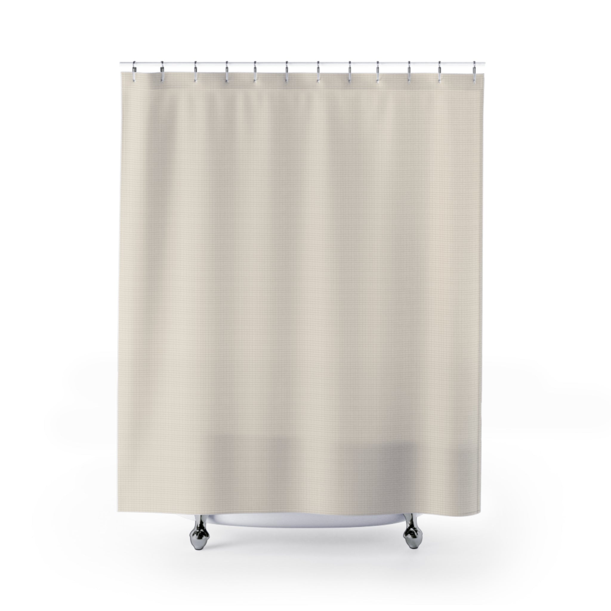 Farmhouse Linen Texture Shower Curtain – Natural Cream