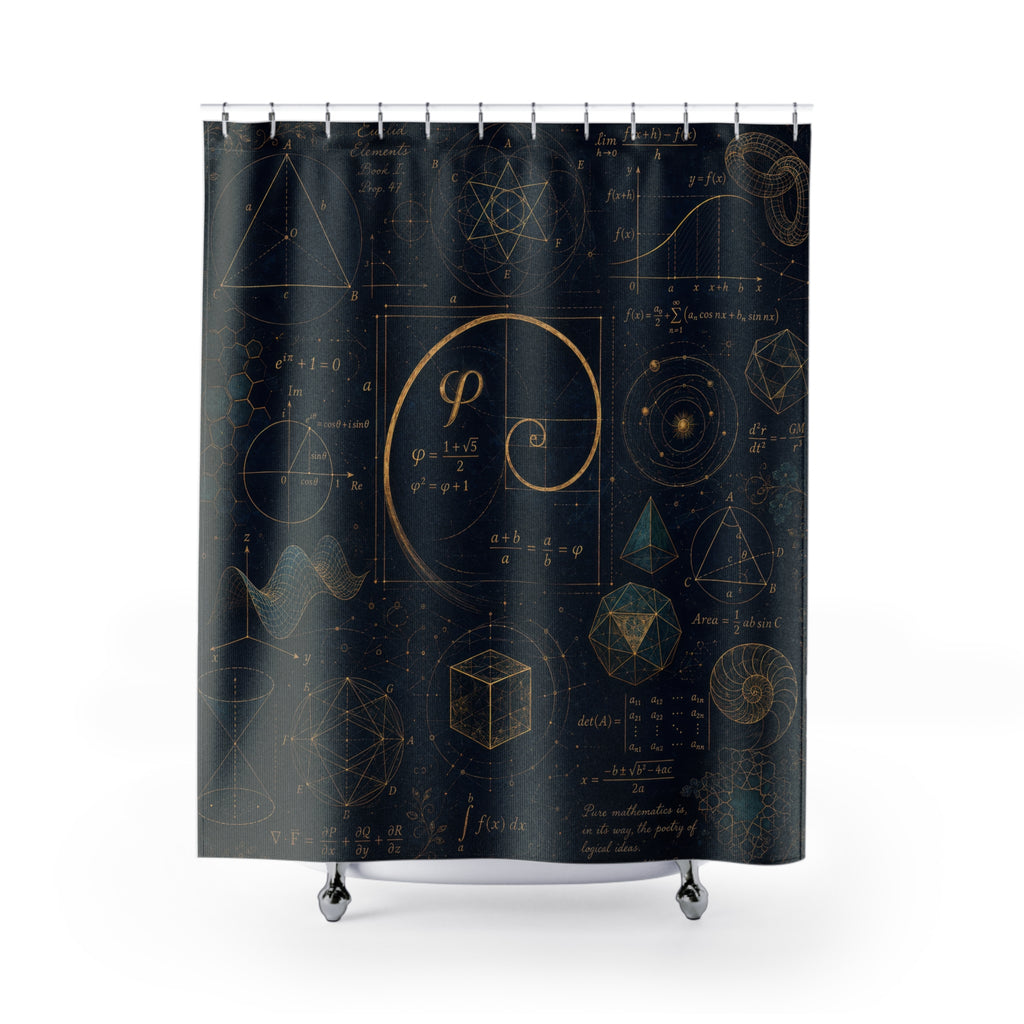 Math Shower Curtain: Golden Ratio Geometry