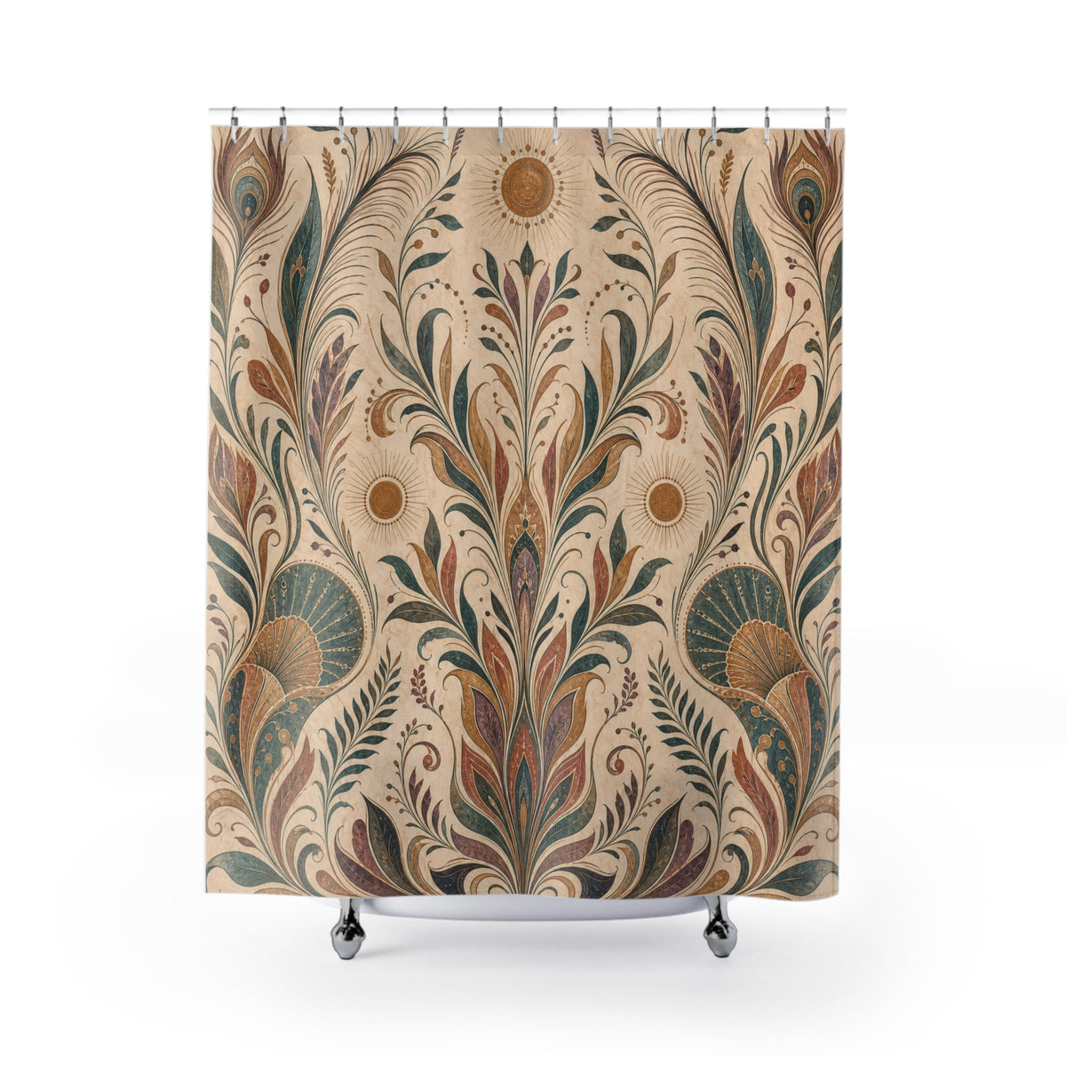 Boho Pampas Botanical Shower Curtain