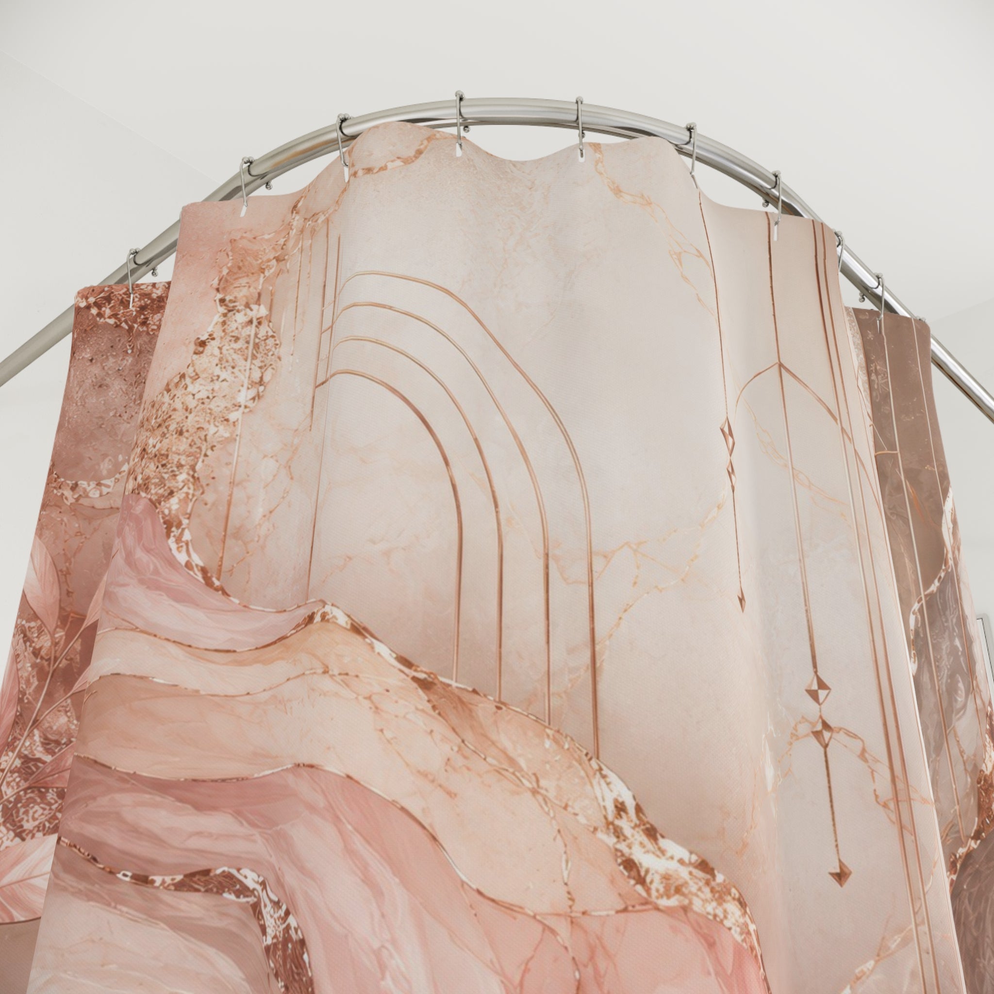 Rose Gold Shower Curtain: Art Deco Marble