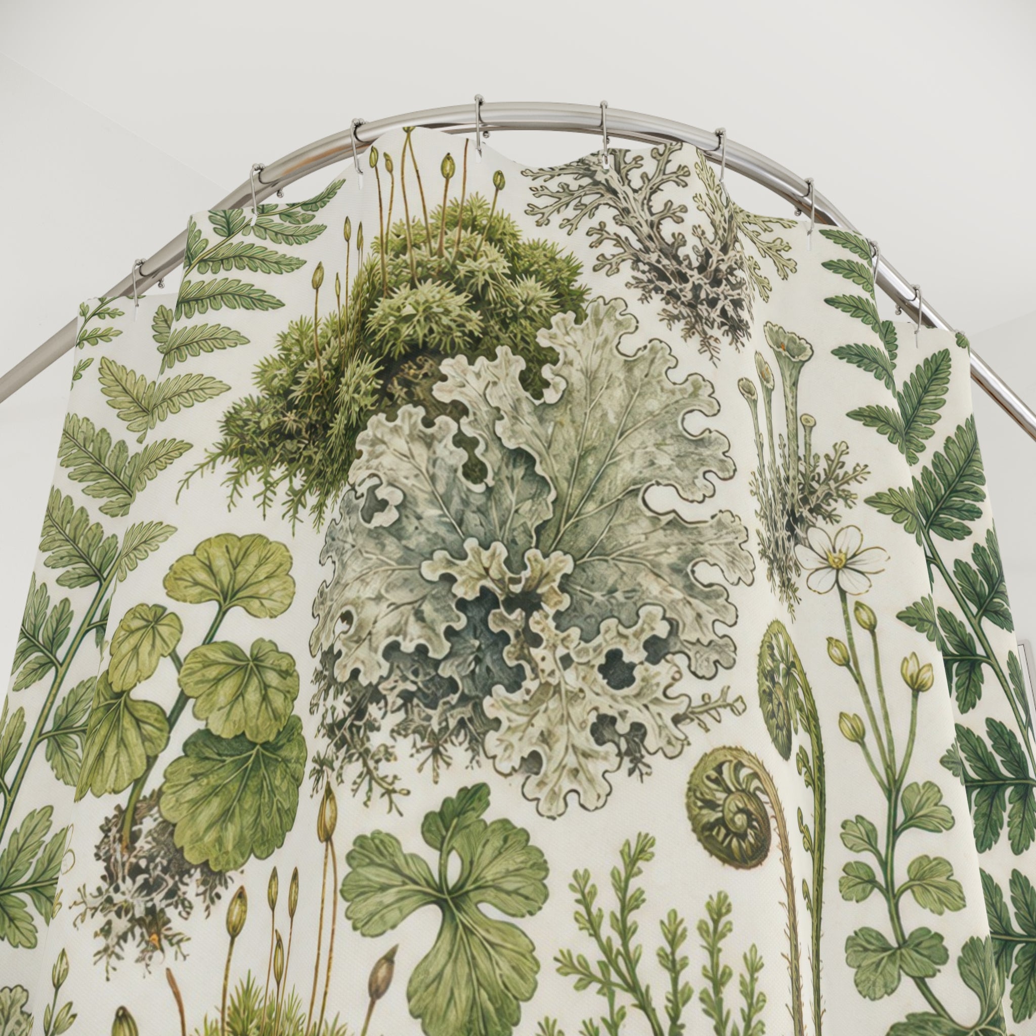 Moss Lichen Botanical Plant Print Shower Curtain