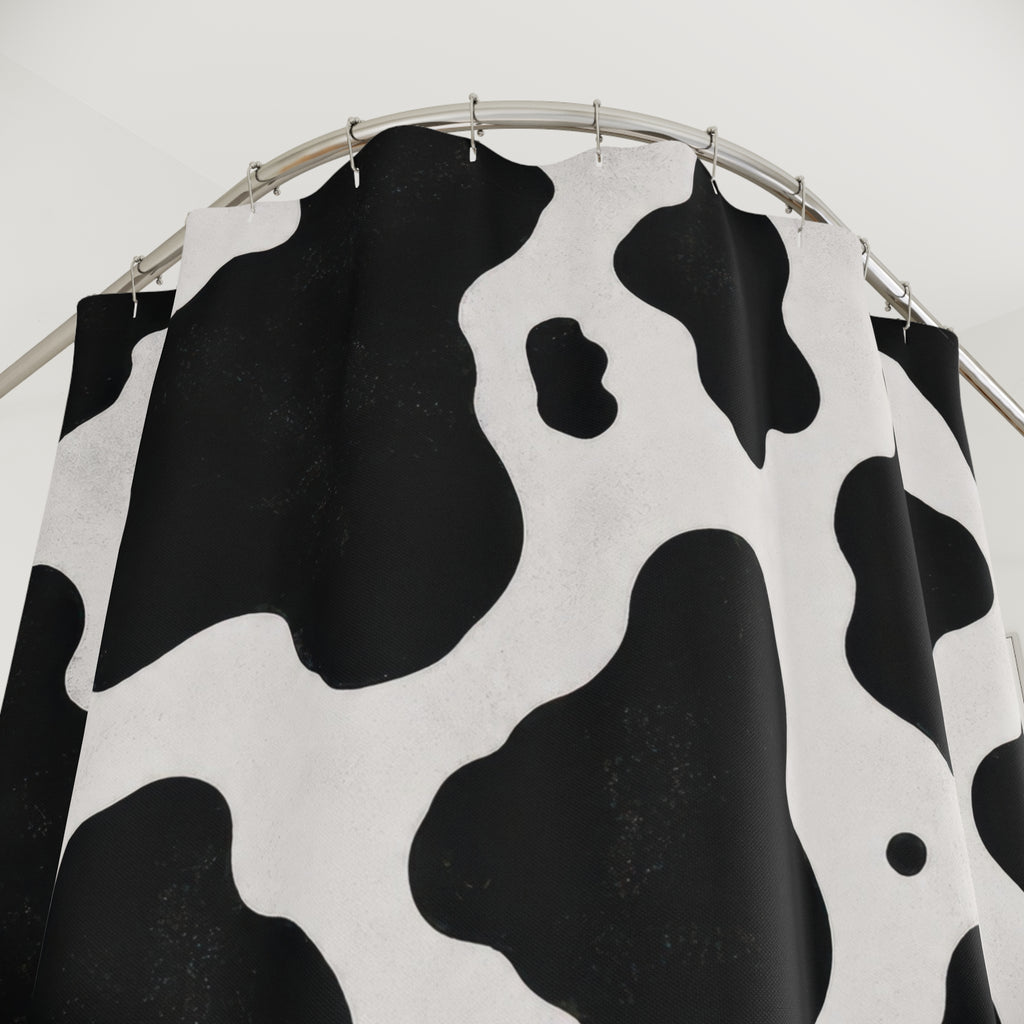 Black White Cowhide Shower Curtain