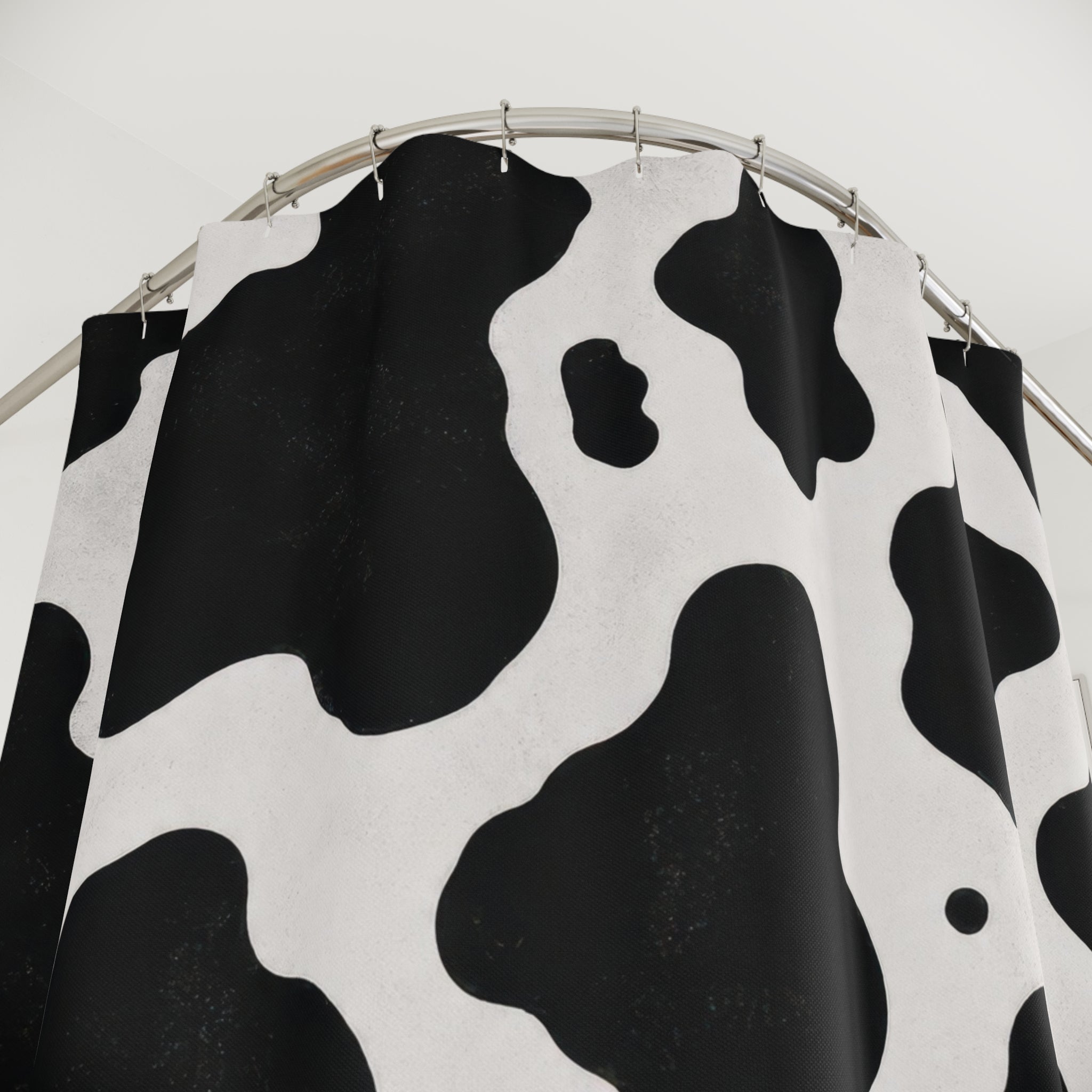 Black White Cowhide Shower Curtain