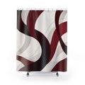 Modern Abstract Ribbon Red Shower Curtain