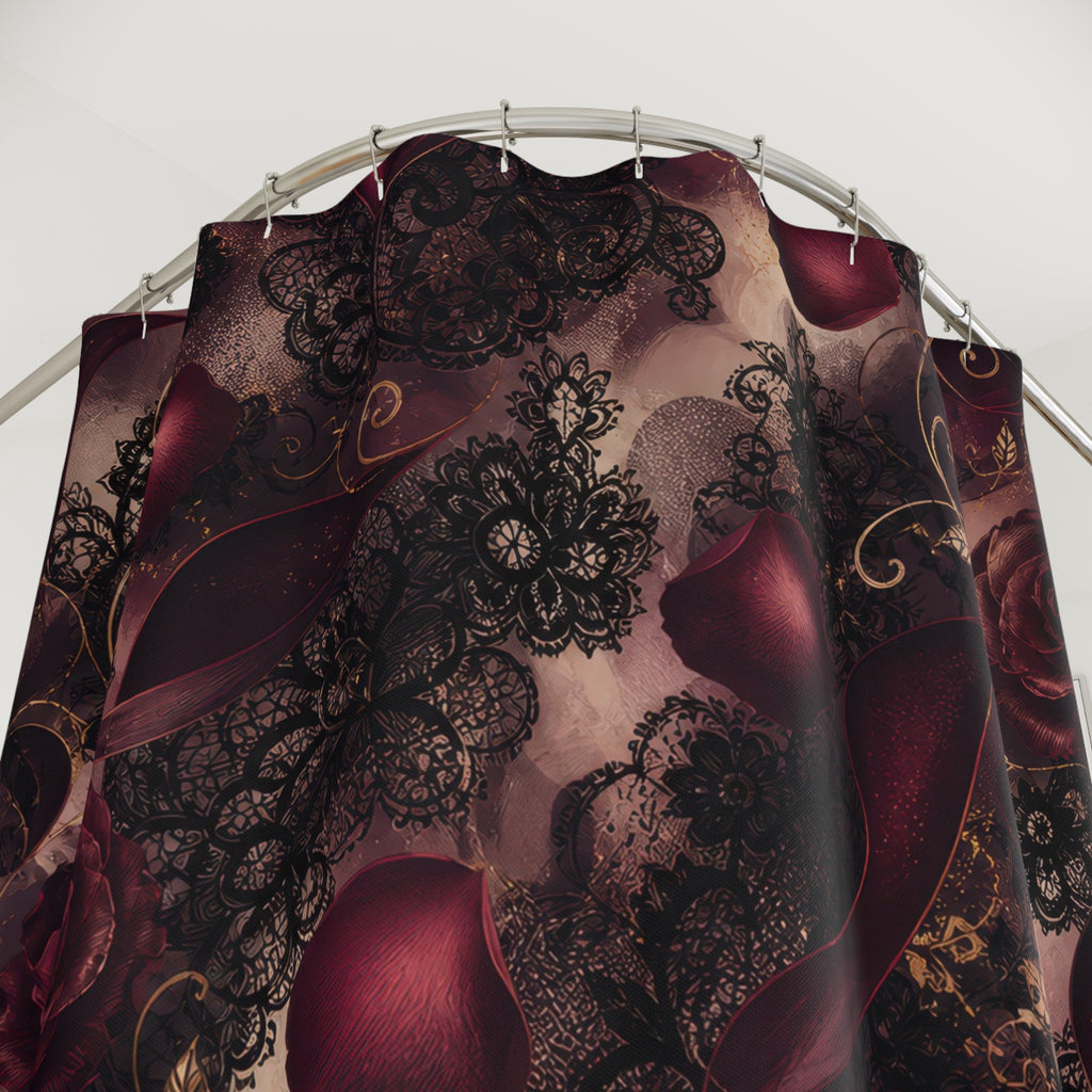 Burgundy Rose Shower Curtain