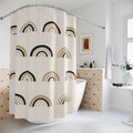 Boho Rainbow Arch Shower Curtain – Earth Tone