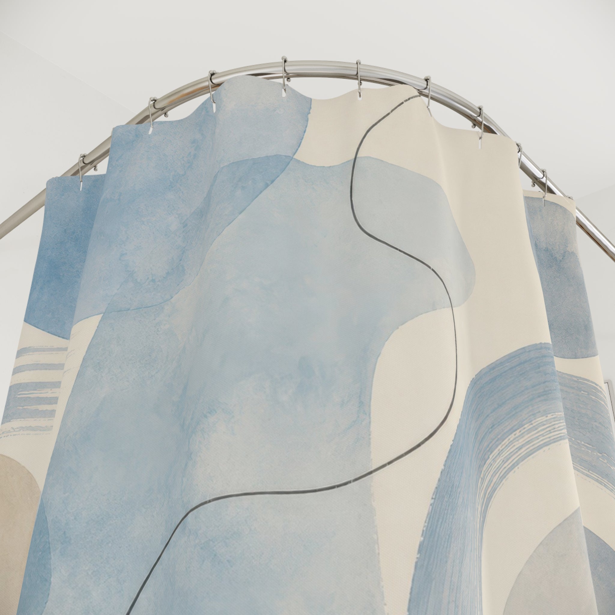 Light Blue Abstract Shower Curtain