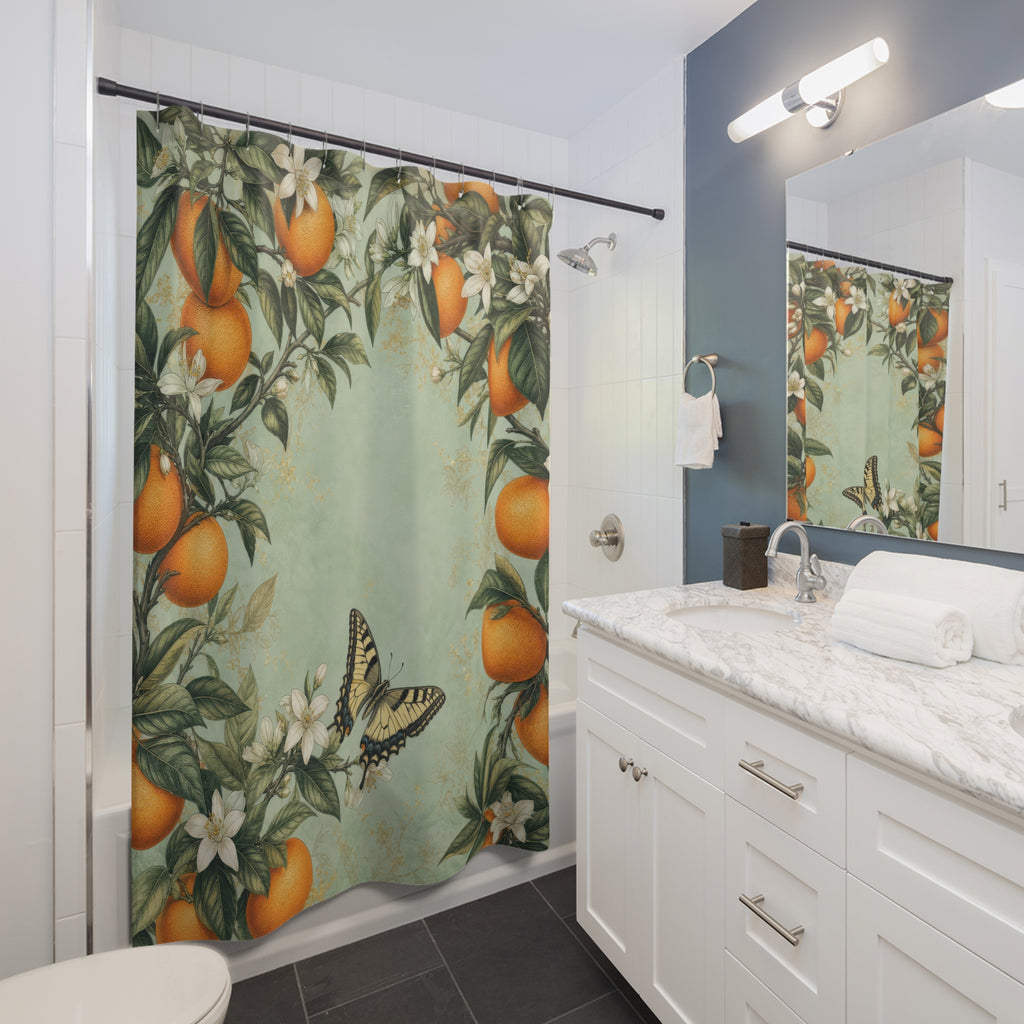 Orange Blossom Arch Shower Curtain