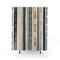 Terracotta Navy Diamond Stripe Shower Curtain