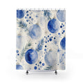 Watercolor Ornament Blue Christmas Shower Curtain