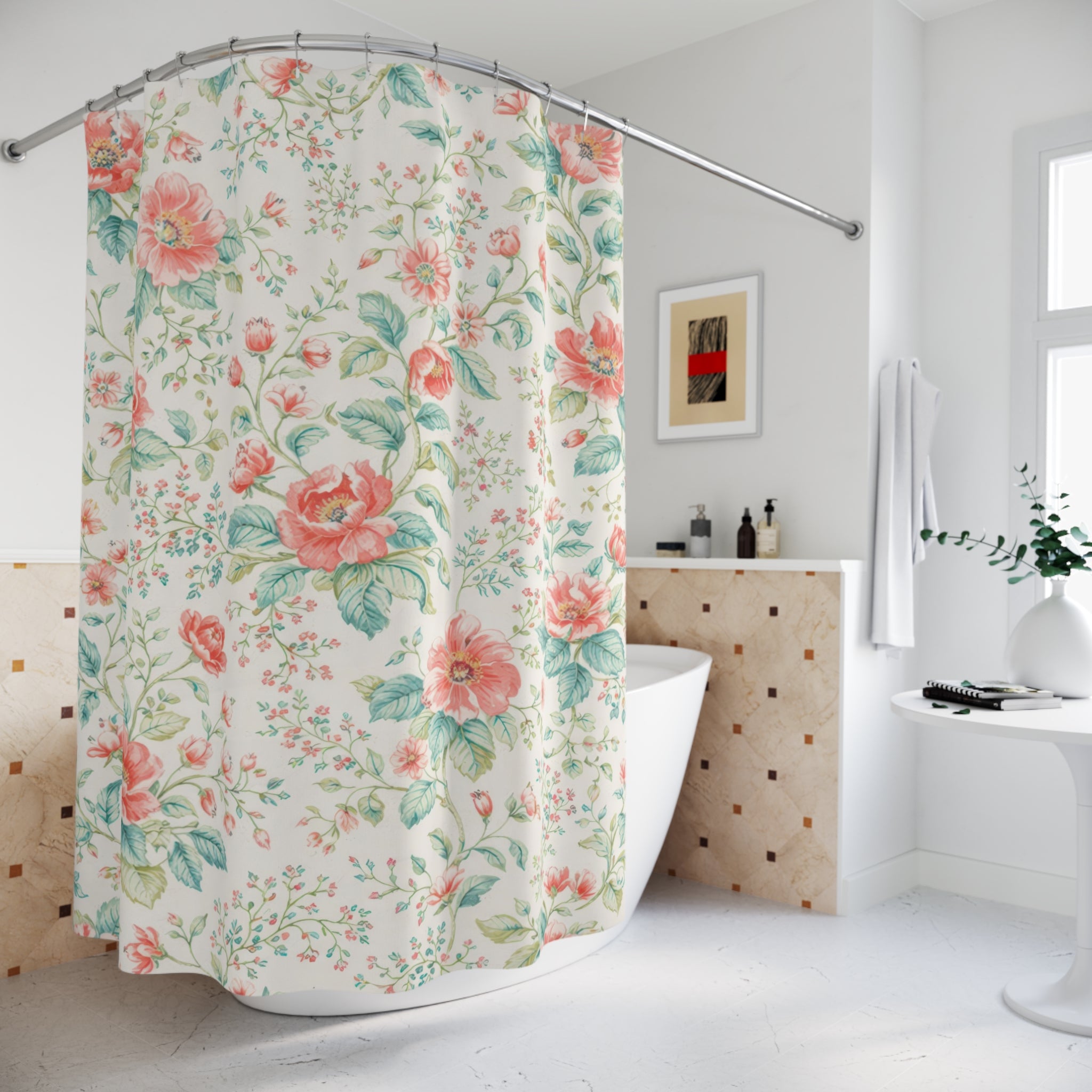 Vintage English Cottage Floral Shower Curtain – Chintz