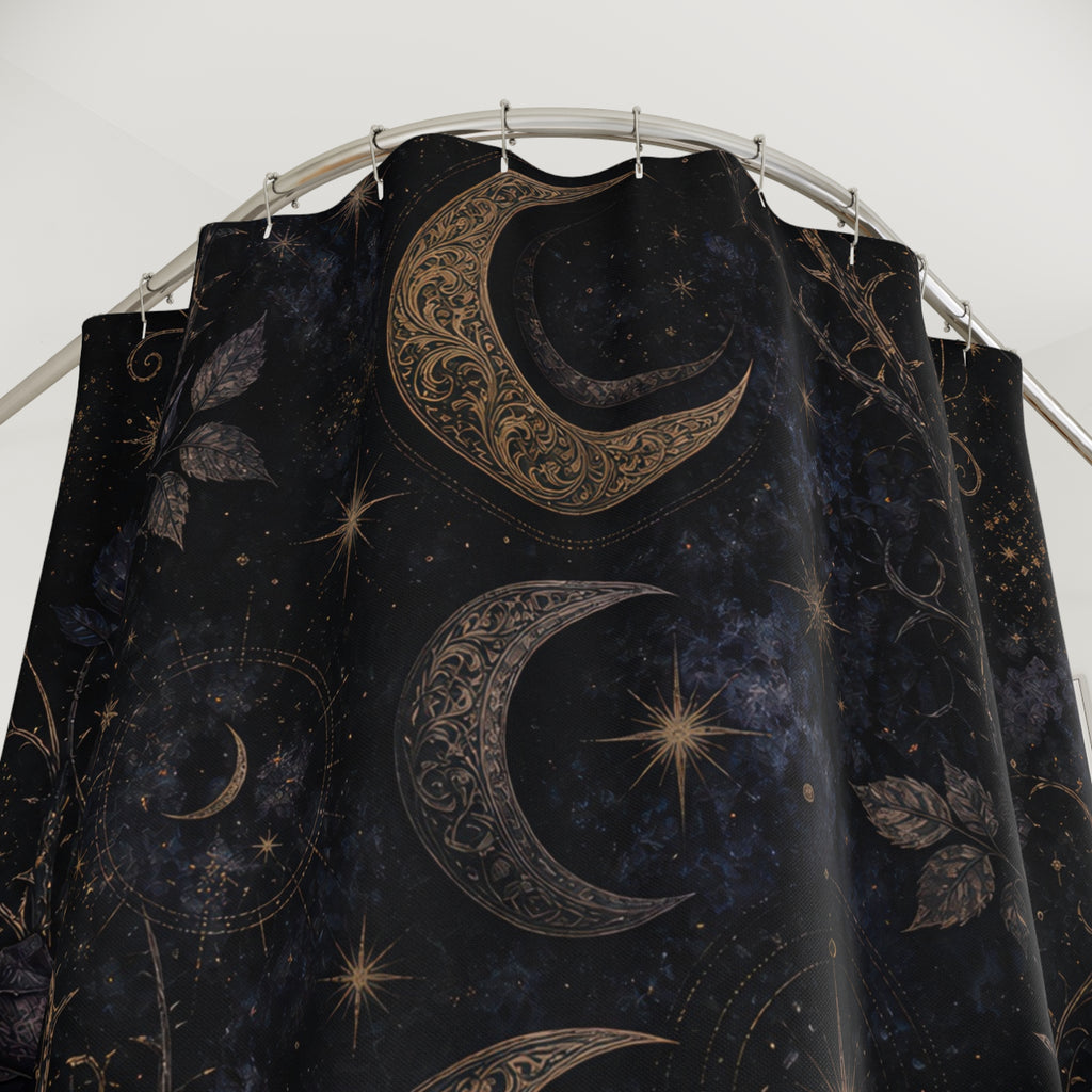 Gothic Crescent Moon Shower Curtain