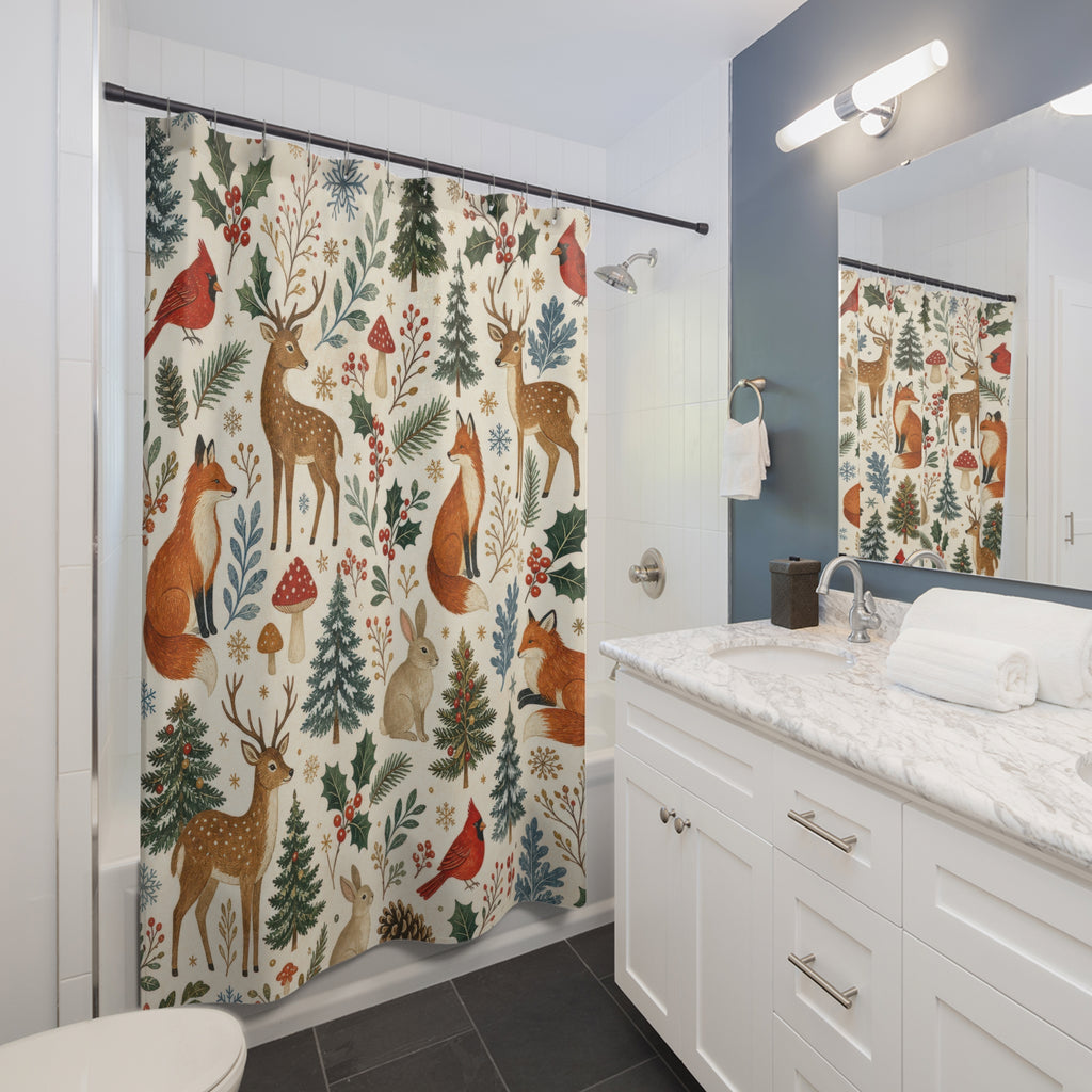 Woodland Animal Tree Shower Curtain
