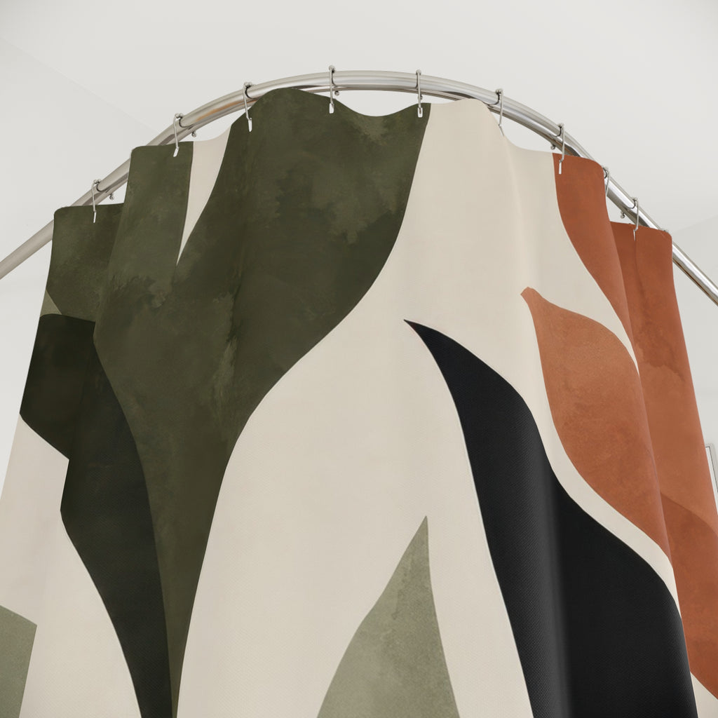 Sage Terracotta Botanical Shower Curtain