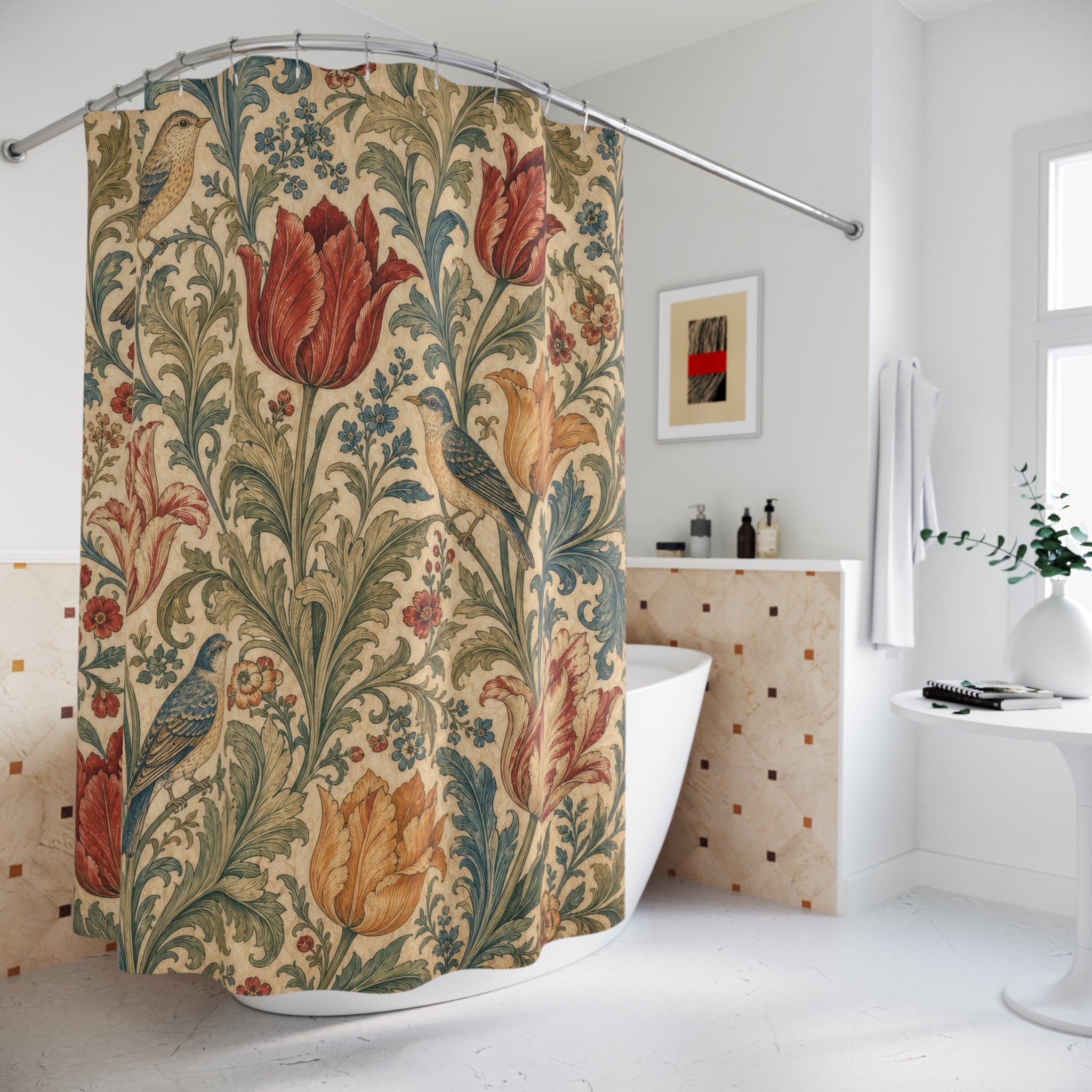Arts and Crafts Tulip Shower Curtain