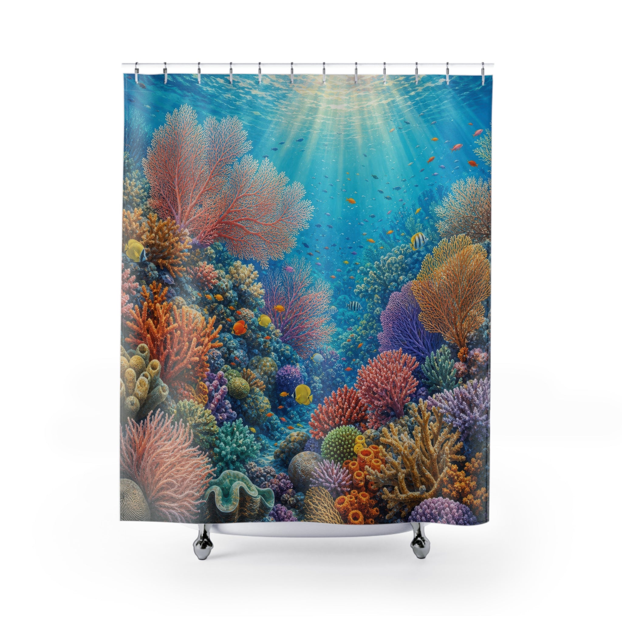 Coral Reef Sunlit Garden Shower Curtain