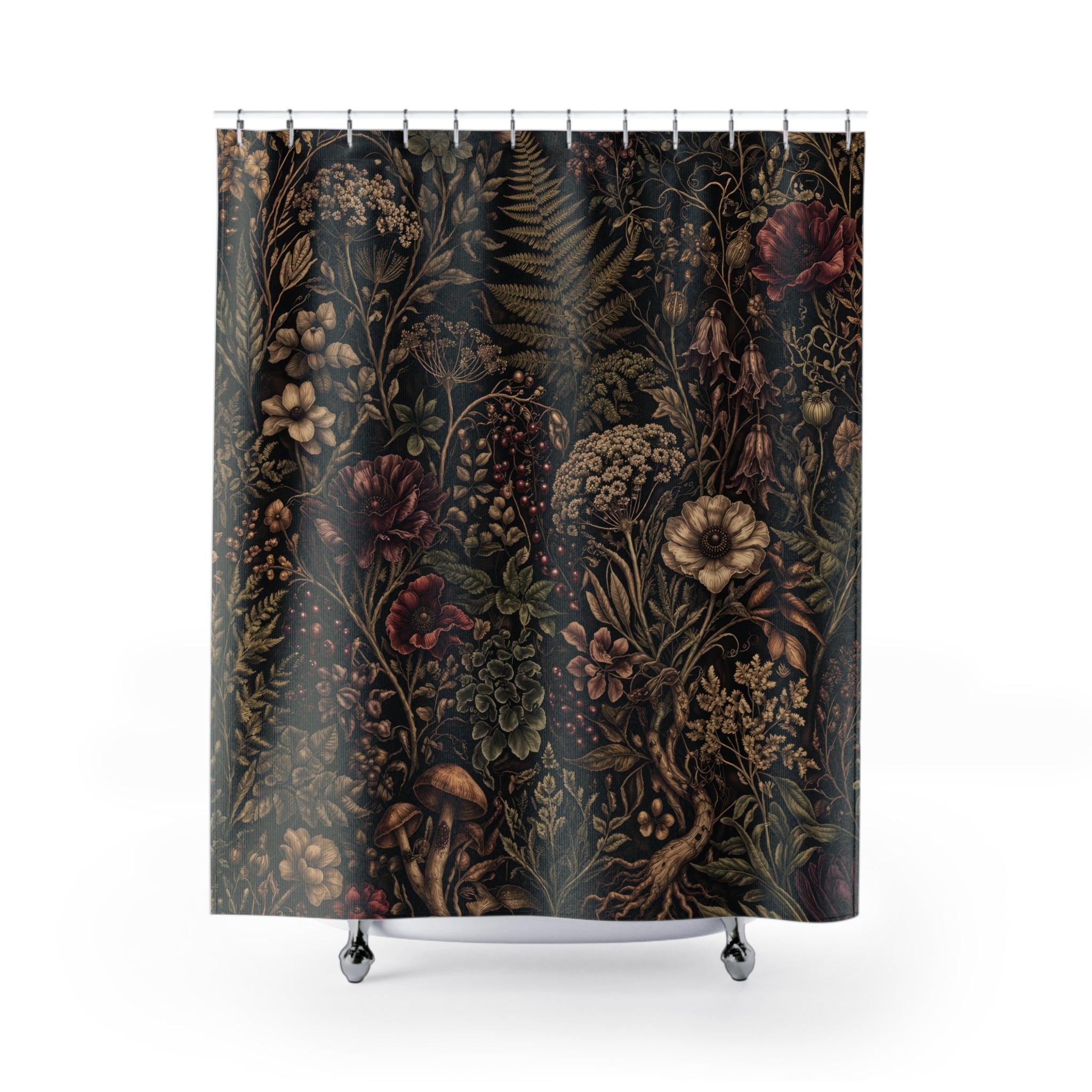 Dark Academia Apothecary Shower Curtain – Moody Botanical