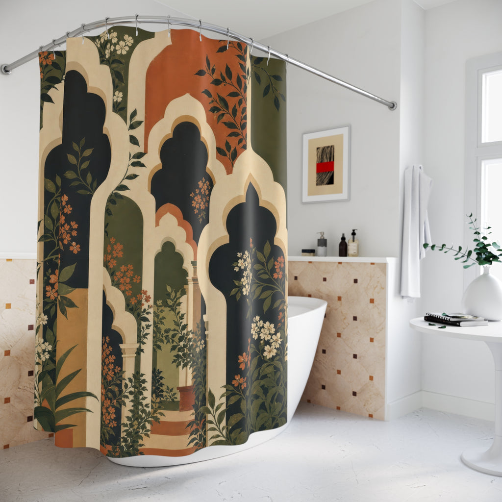 Botanical Garden Arch Scalloped Shower Curtain
