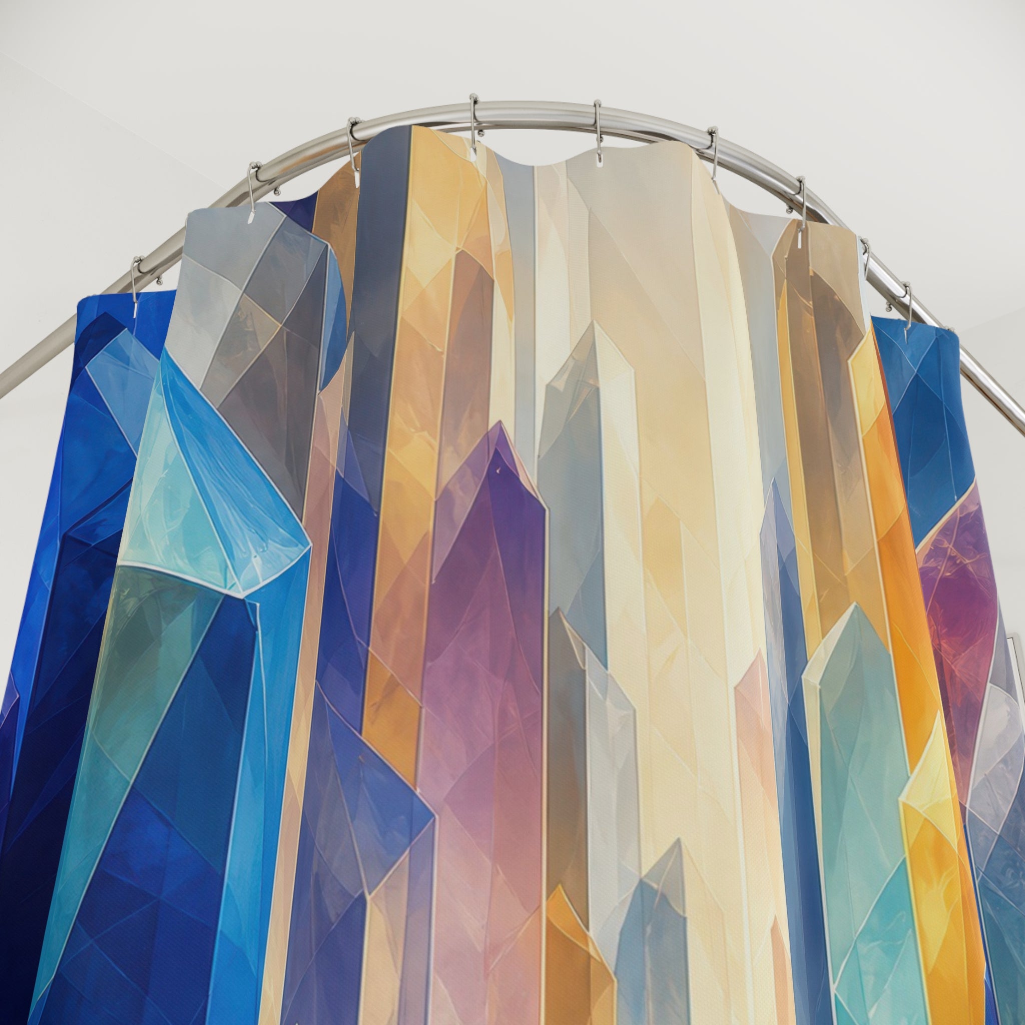 Geometric Crystal Prism Shower Curtain
