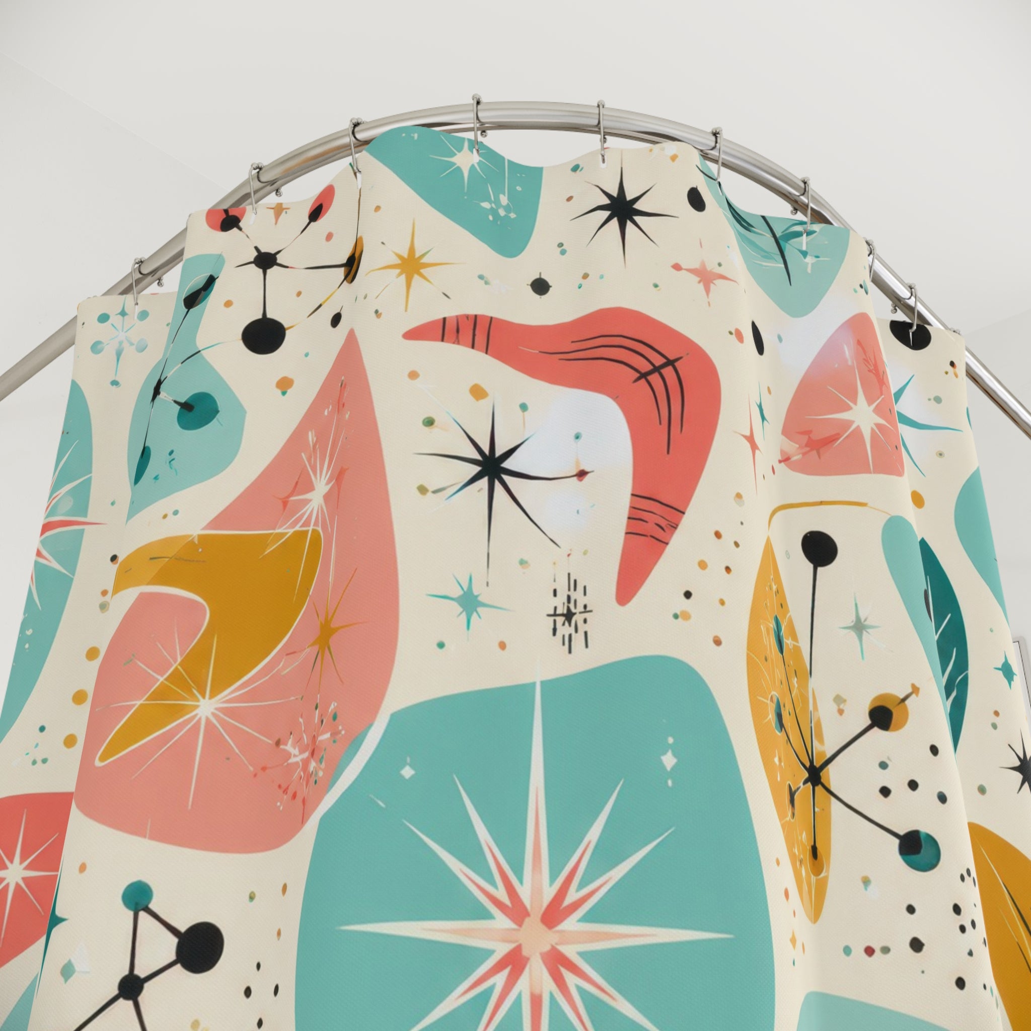 Retro Shower Curtain: Atomic Starburst