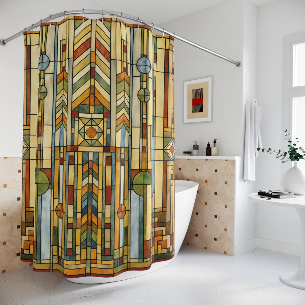 Frank Lloyd Wright Stained Glass Shower Curtain