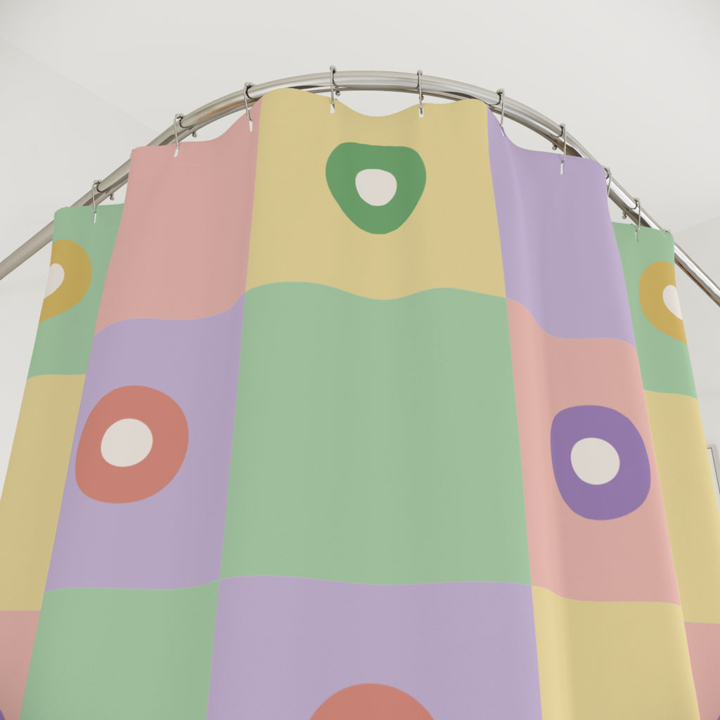 Danish Pastel Shower Curtain: Color Block